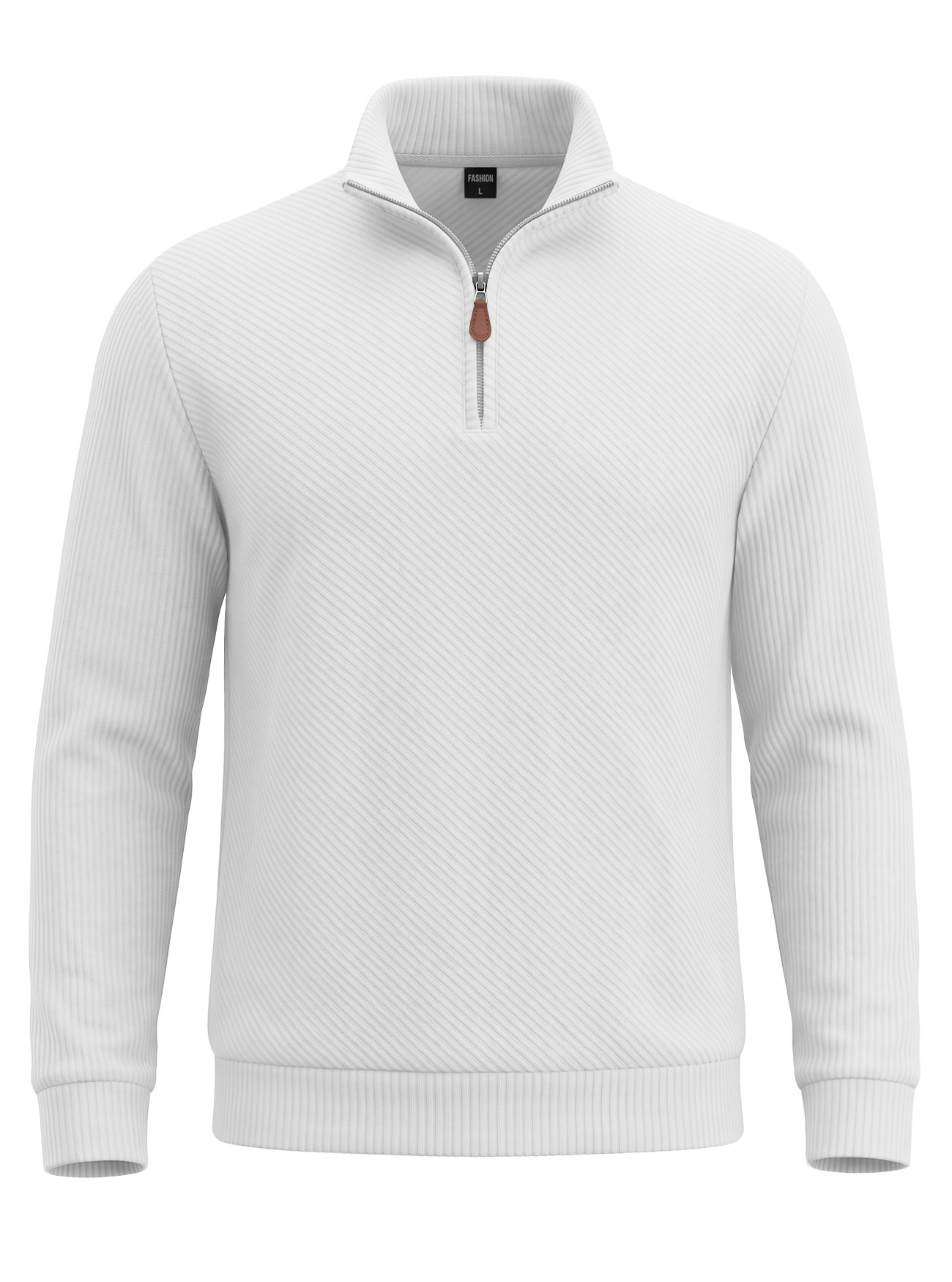 Men's Clothing Tops Sweatshirts Men's American Flannel Texture Half-Zip Stand-Up Collar Long Sleeve Oversized Casual Pullover Shirts