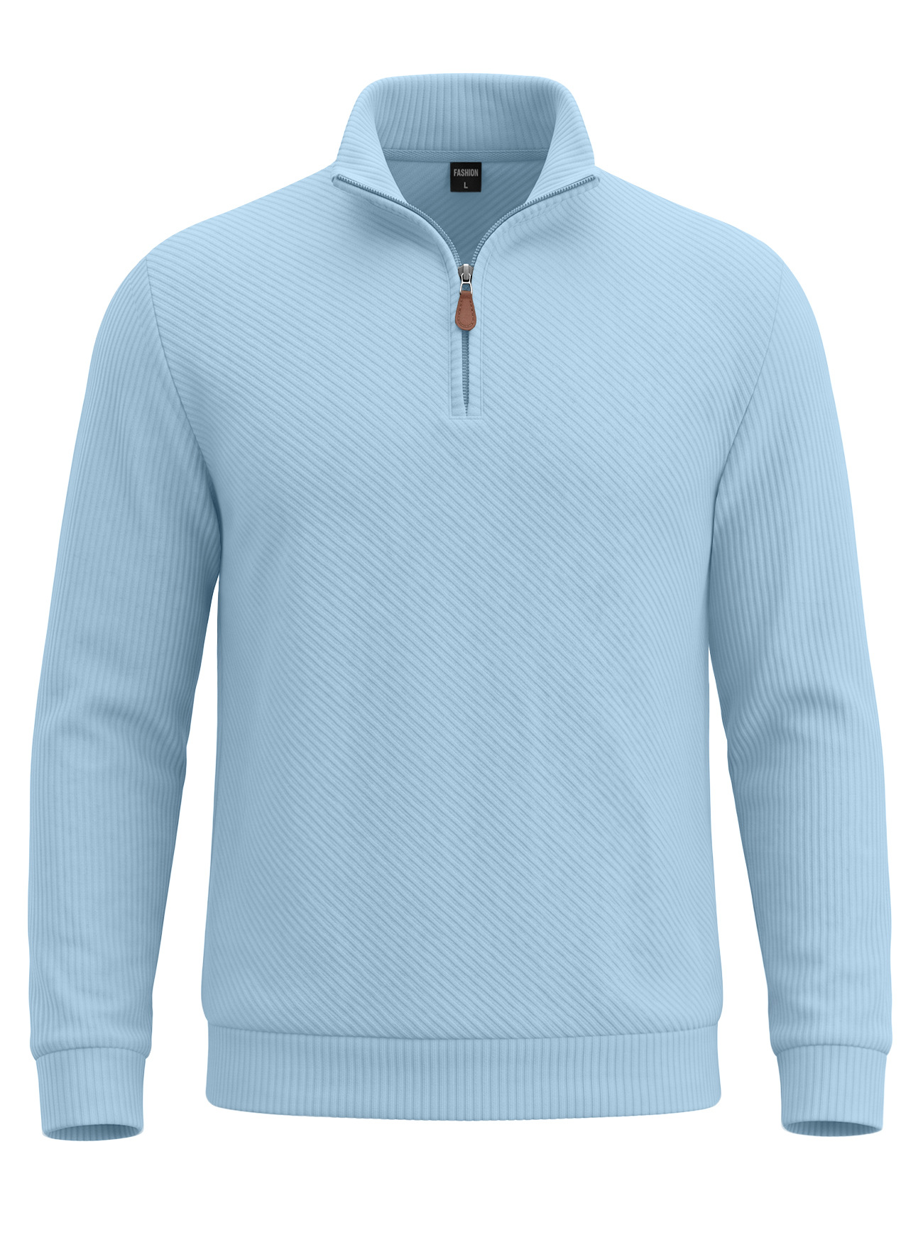 Men's Clothing Tops Sweatshirts Men's American Flannel Texture Half-Zip Stand-Up Collar Long Sleeve Oversized Casual Pullover Shirts