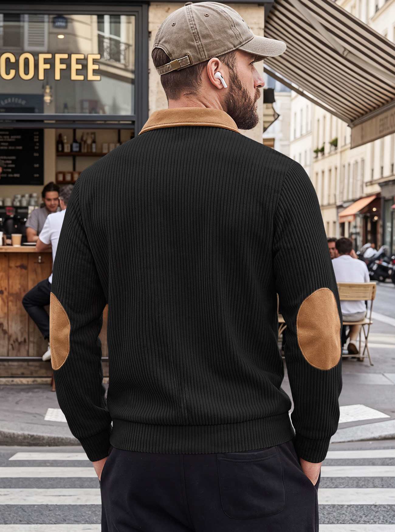 Men's Clothing Tops Sweatshirts Hoodies New Sweater Lapel Patchwork Casual Commute Sports Zip-Up Hoodie for Autumn Winter