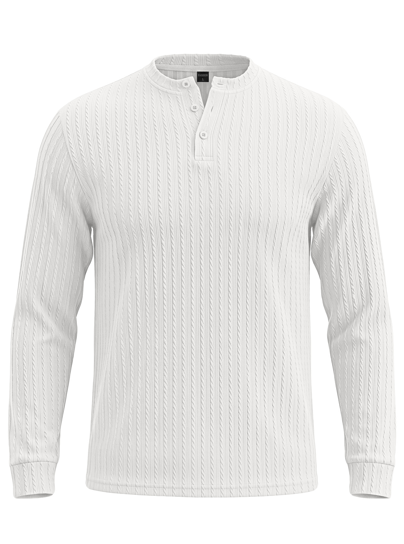 Men's Clothing Tops Sweatshirts Men's Henley Shirt Retro Elastic Texture Pattern Casual Loose Oversized Long Sleeve Hoodie