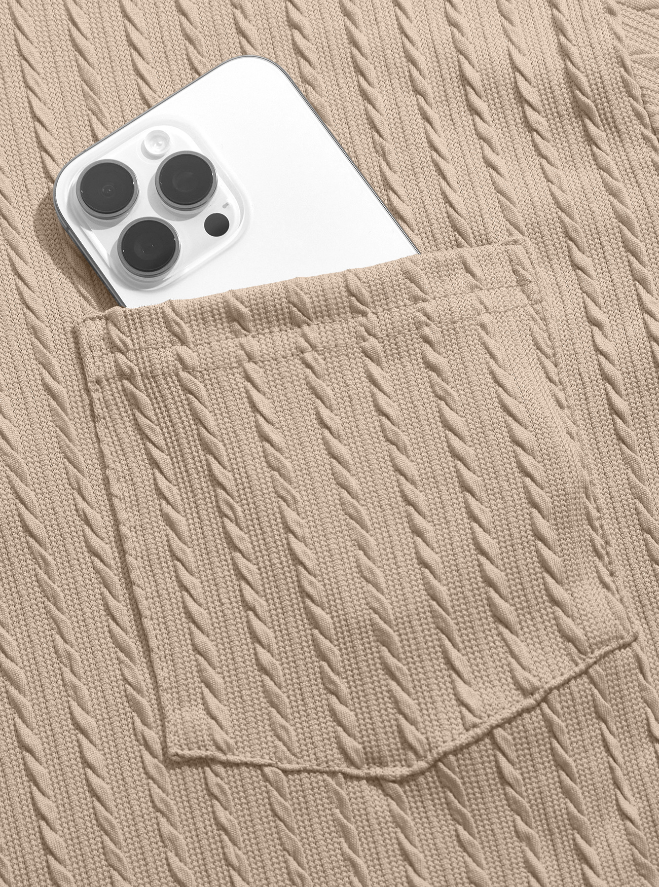 Men's Clothing Tops Sweatshirts Men's American Texture Jacquard Henley Polo Shirt Autumn Winter Chest Pocket Casual Knit Pullover