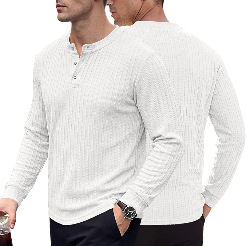 Men's Clothing Tops Sweatshirts Men's Henley Shirt Retro Elastic Texture Pattern Casual Loose Oversized Long Sleeve Hoodie
