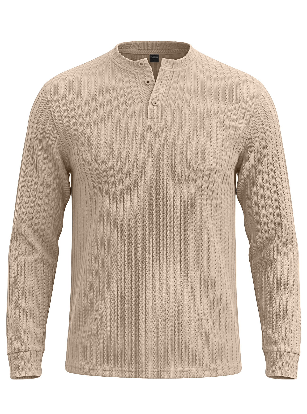 Men's Clothing Tops Sweatshirts Men's Henley Shirt Retro Elastic Texture Pattern Casual Loose Oversized Long Sleeve Hoodie
