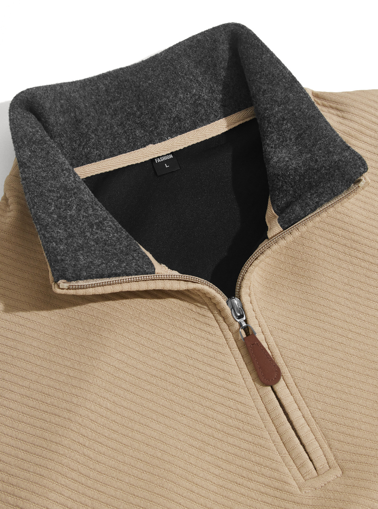 Men's Clothing Tops Sweatshirts Men's Textured Jacquard Stand Up Collar Top American Spring Autumn Zipper Pocket Pullover Casual Hoodie