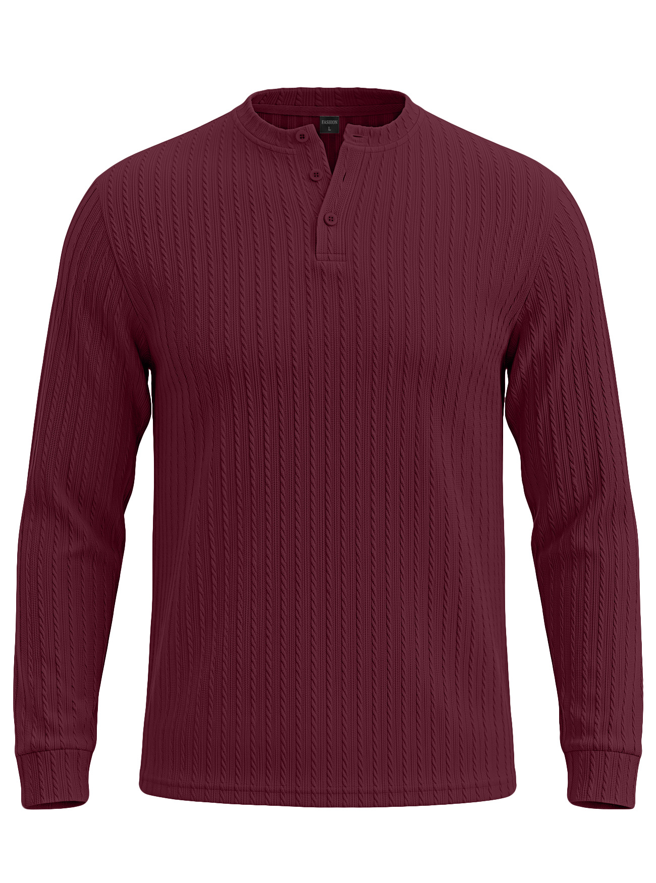 Men's Clothing Tops Sweatshirts Men's Henley Shirt Retro Elastic Texture Pattern Casual Loose Oversized Long Sleeve Hoodie