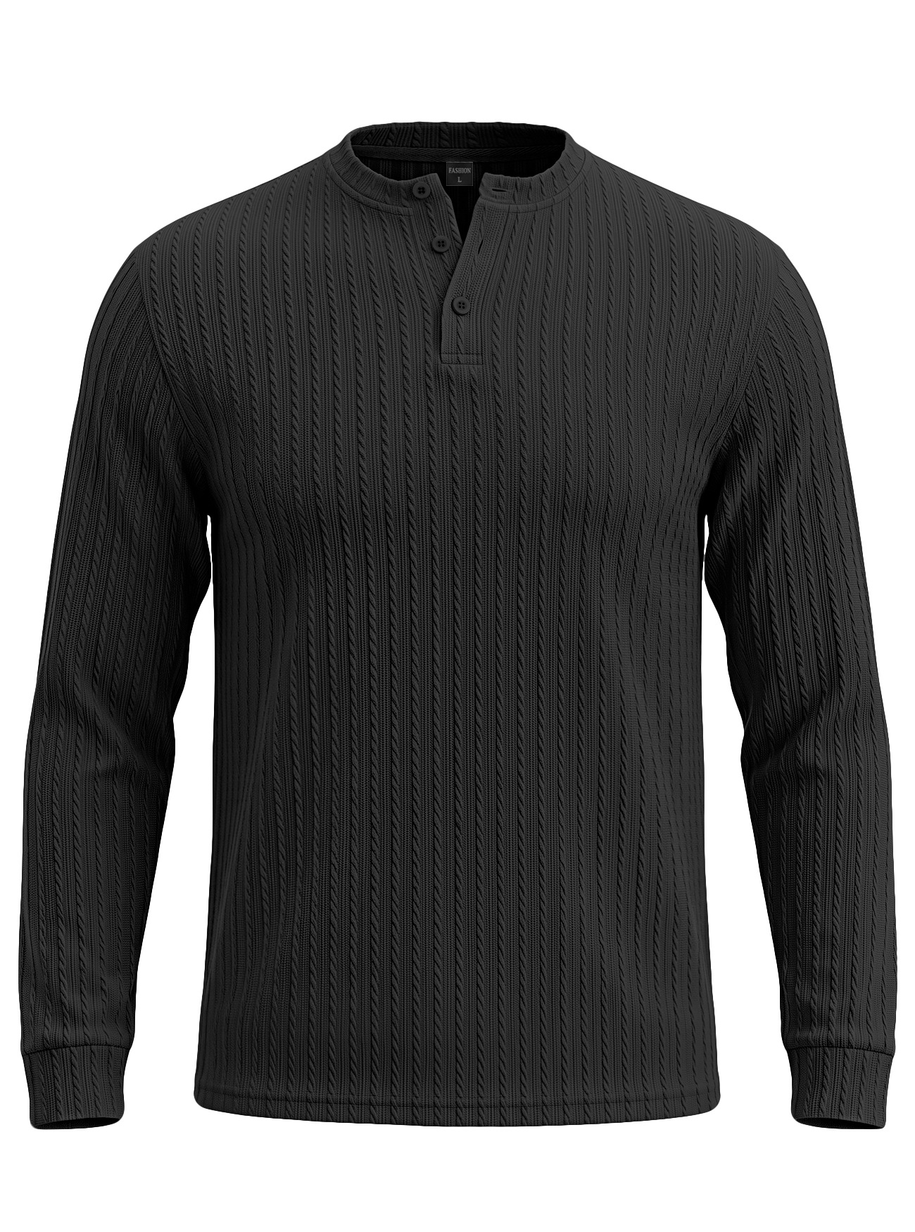 Men's Clothing Tops Sweatshirts Men's Henley Shirt Retro Elastic Texture Pattern Casual Loose Oversized Long Sleeve Hoodie
