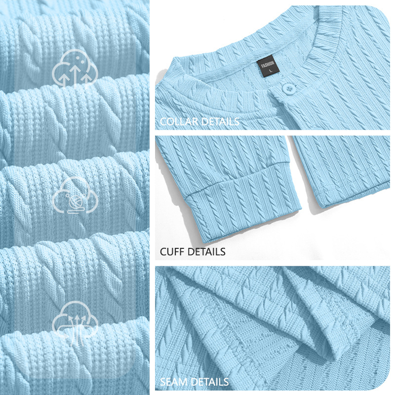 Men's Clothing Tops Sweatshirts Men's Henley Shirt Retro Elastic Texture Pattern Casual Loose Oversized Long Sleeve Hoodie