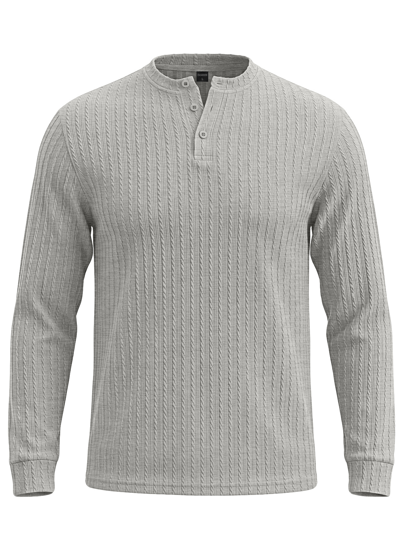 Men's Clothing Tops Sweatshirts Men's Henley Shirt Retro Elastic Texture Pattern Casual Loose Oversized Long Sleeve Hoodie
