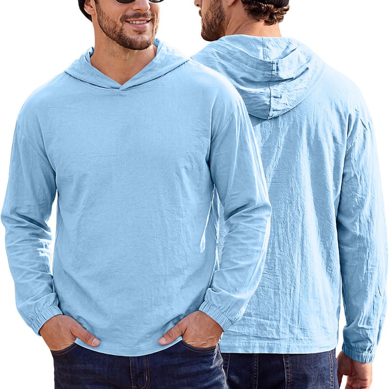 Men's Clothing Tops Men's American-Style Cotton Hooded Top with Cuffed Sleeves Pullover Shirt Outdoor Casual Long-Sleeved Sweatshirts Hoodies