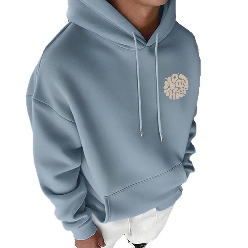 Men's Clothing Tops Sweatshirts Hoodies Men's Hooded Pullover Shirt European American Style Spring Autumn Large Size Printed Loose with Pockets Fashion Sports Top