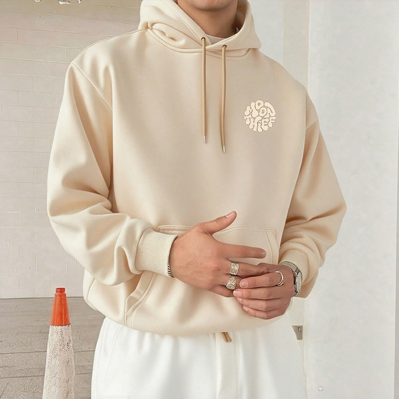 Men's Clothing Tops Sweatshirts Hoodies Men's Hooded Pullover Shirt European American Style Spring Autumn Large Size Printed Loose with Pockets Fashion Sports Top