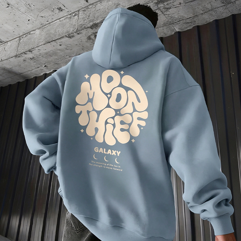 Men's Clothing Tops Sweatshirts Hoodies Men's Hooded Pullover Shirt European American Style Spring Autumn Large Size Printed Loose with Pockets Fashion Sports Top