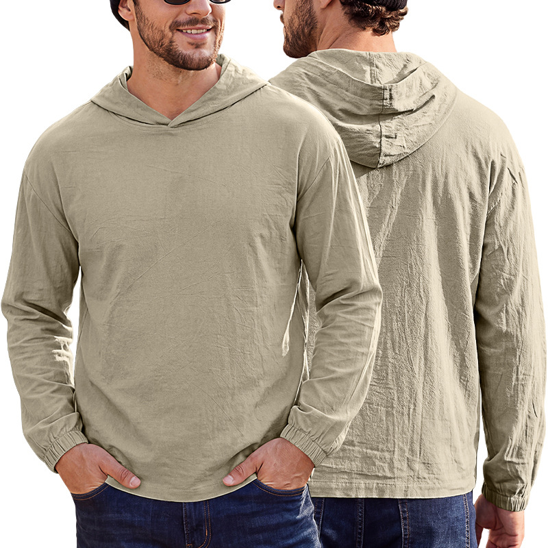 Men's Clothing Tops Men's American-Style Cotton Hooded Top with Cuffed Sleeves Pullover Shirt Outdoor Casual Long-Sleeved Sweatshirts Hoodies