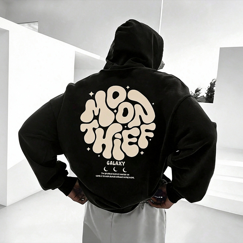 Men's Clothing Tops Sweatshirts Hoodies Men's Hooded Pullover Shirt European American Style Spring Autumn Large Size Printed Loose with Pockets Fashion Sports Top