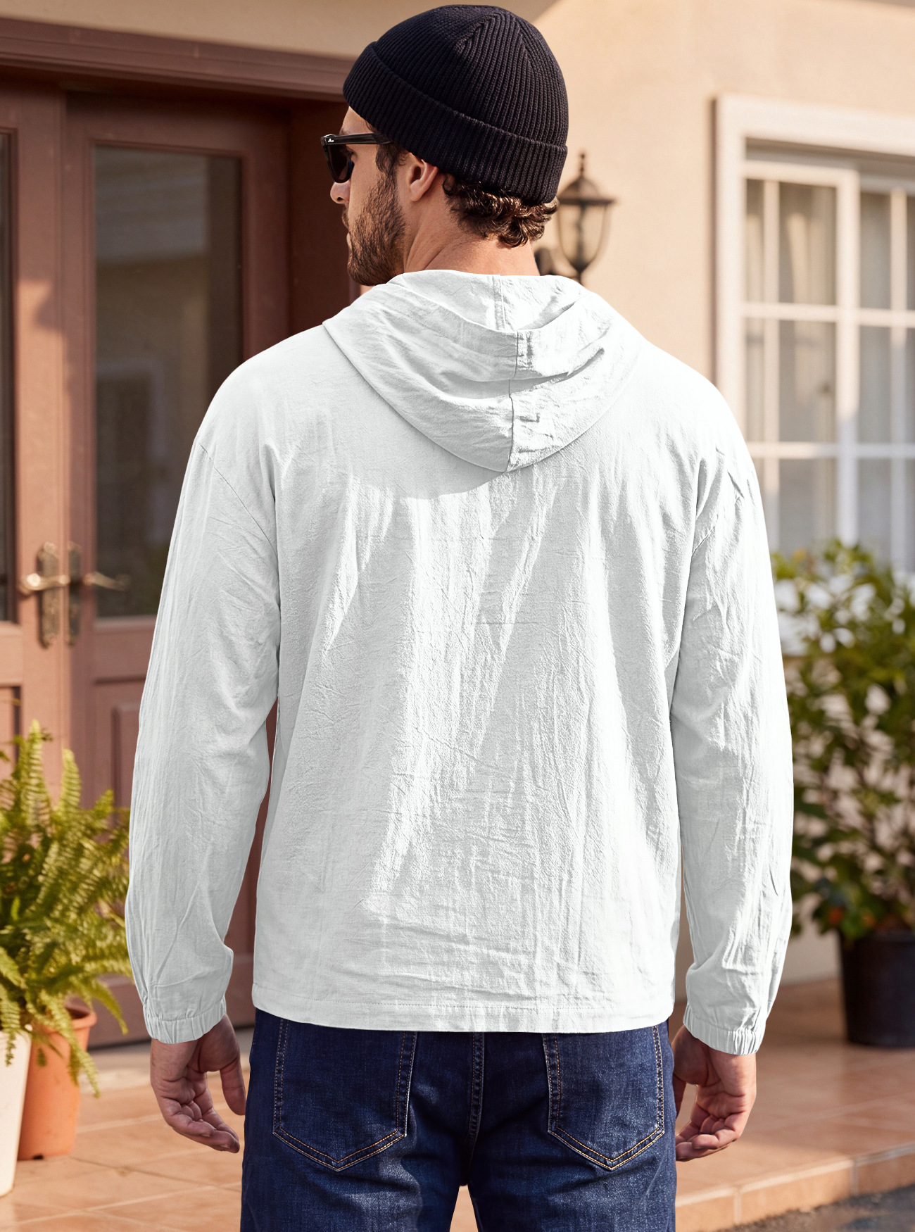 Men's Clothing Tops Men's American-Style Cotton Hooded Top with Cuffed Sleeves Pullover Shirt Outdoor Casual Long-Sleeved Sweatshirts Hoodies