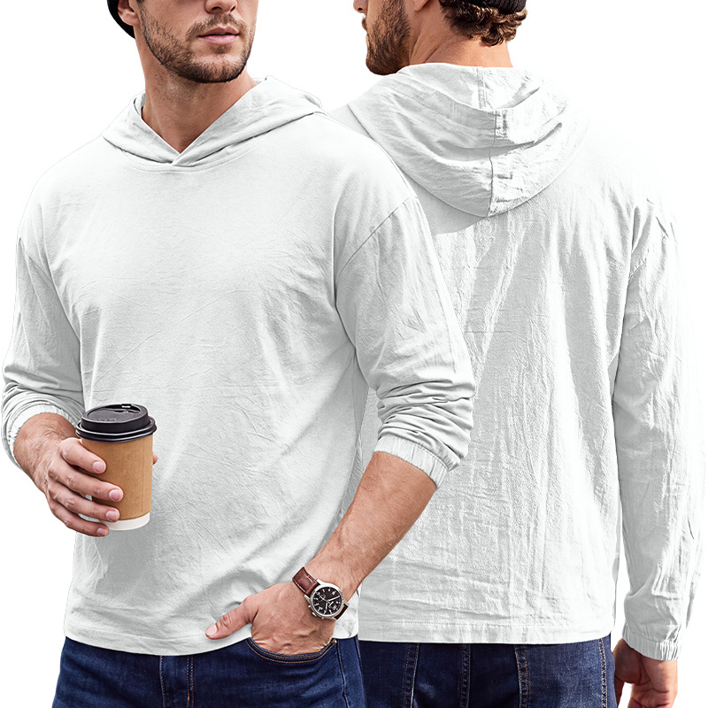 Men's Clothing Tops Men's American-Style Cotton Hooded Top with Cuffed Sleeves Pullover Shirt Outdoor Casual Long-Sleeved Sweatshirts Hoodies