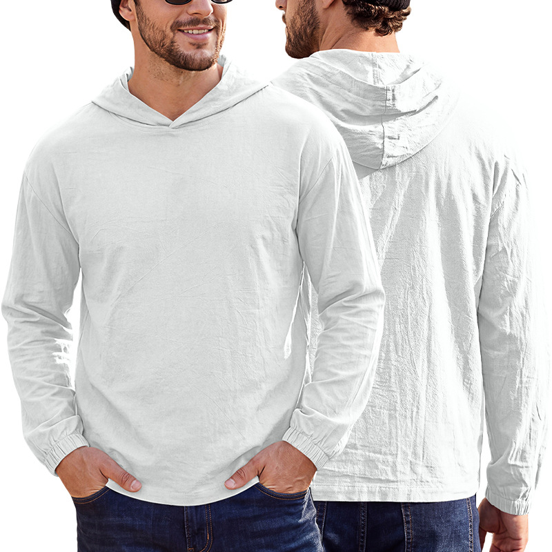 Men's Clothing Tops Men's American-Style Cotton Hooded Top with Cuffed Sleeves Pullover Shirt Outdoor Casual Long-Sleeved Sweatshirts Hoodies