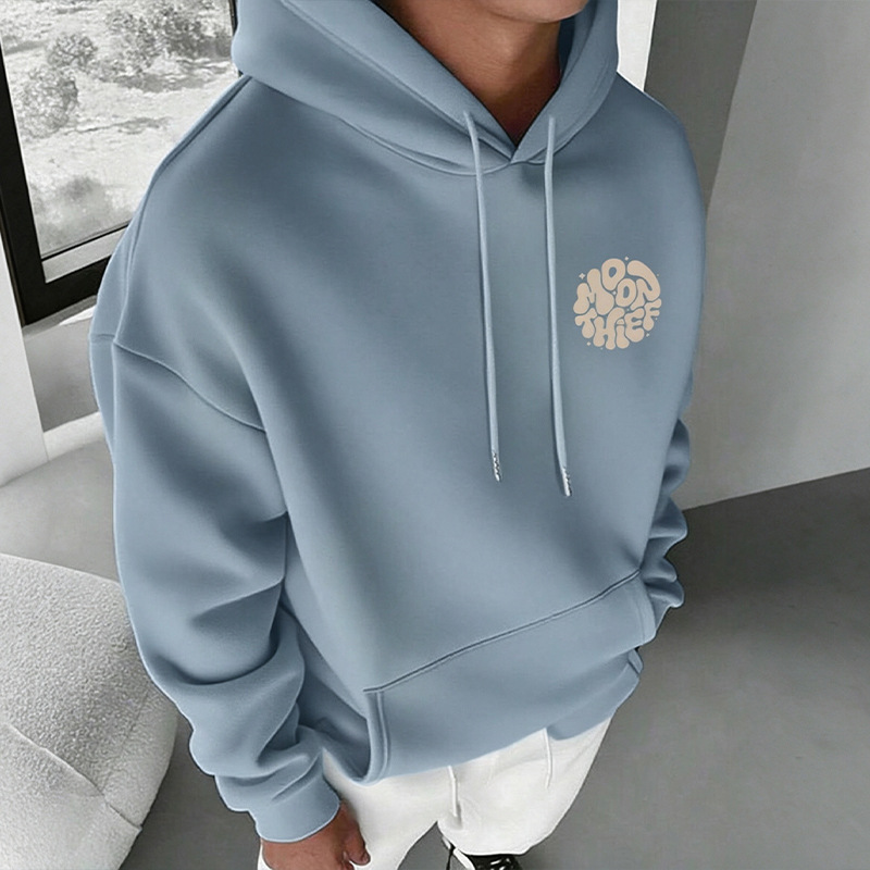 Men's Clothing Tops Sweatshirts Hoodies Men's Hooded Pullover Shirt European American Style Spring Autumn Large Size Printed Loose with Pockets Fashion Sports Top