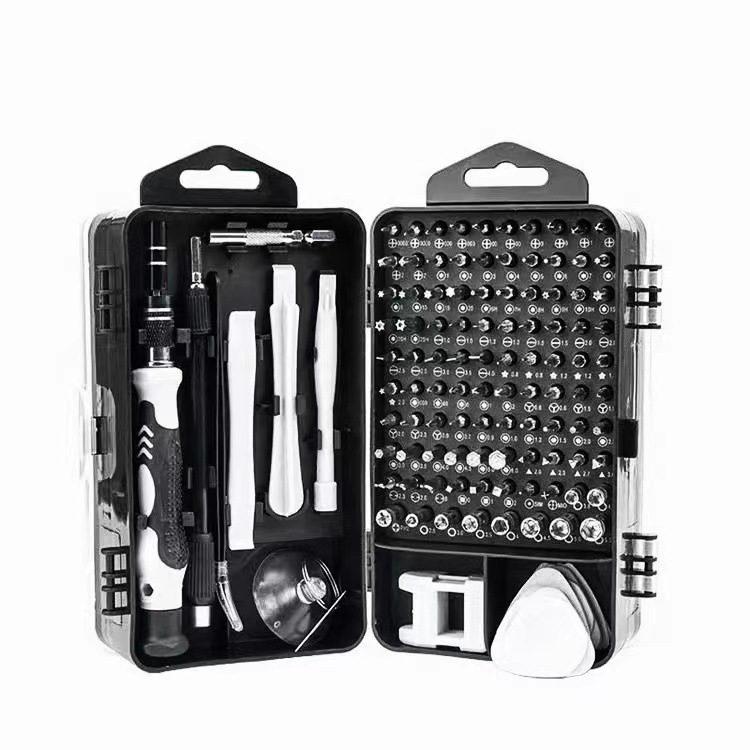 Multi functional 115 in one tool set screwdriver set disassembly notebook repair screwdriver embedded extension rod reinforced magnetic suction screwdriver set