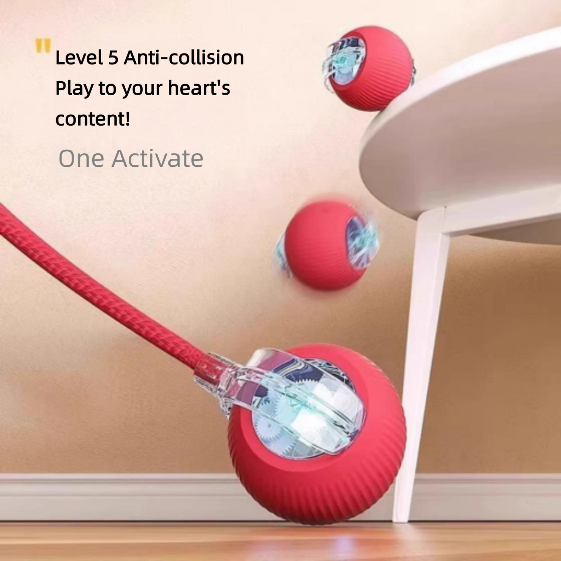Pet Toy Electric Smart Cat Or Dog Toy Ball, USB Rechargeable Automatic Rolling Balls with LED Light & Obstacle Avoidance, Self-play Interactive  Toy for Indoor Cats Or Dogs Sturdy And Durable