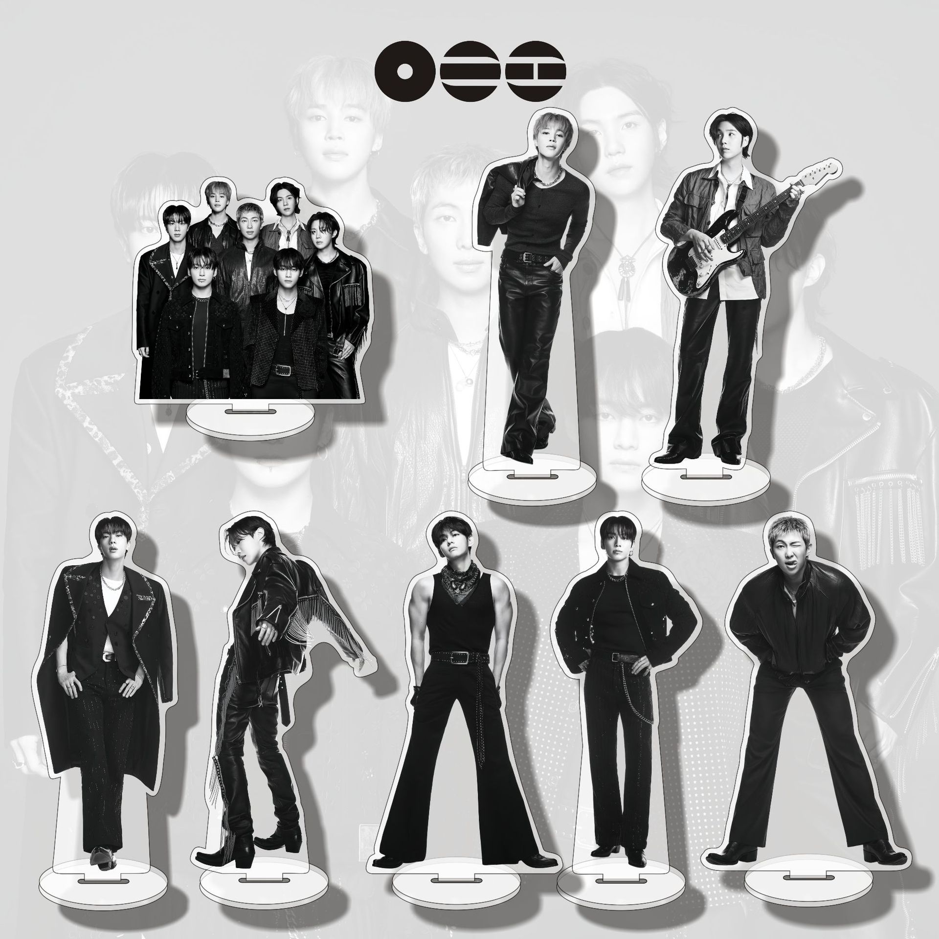 BTS Fans Acrylic Stand 15CM,New Album Double-Sided Figure Standee,Kpop Fan Made Desk Decoration, V Jimin Jungkook SUGA Character Display Stand,Birthday Gift For ARMY