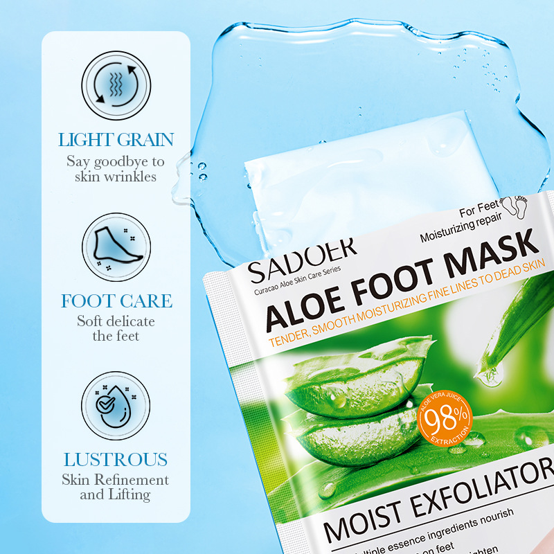 Foot Mask Aloe Vera Moisturizing Exfoliating Peeling,Remove Dead Skin Calluses Cracked Heels, Soften Smooth Tender Feet,Hydrating Nourishing Foot Care,Baby Like Soft Skin,Spa Home Use,Moist Exfoliator