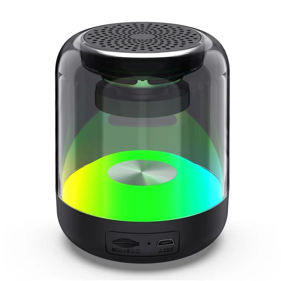 VEDO Portable RGB Bluetooth Speaker, Wireless LED Light Speaker with TF Card Slot, Hands-Free Call & AI Function