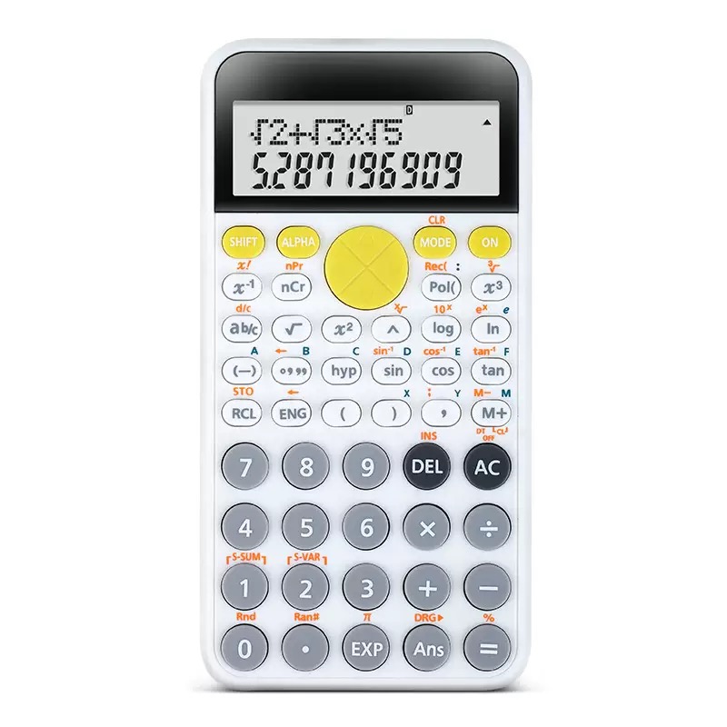 VEDO Large Screen Double Row Display Calculator Standard Scientific Calculator School Office Stationeries Multifunction Stationery Scientific Tool Blue as picture