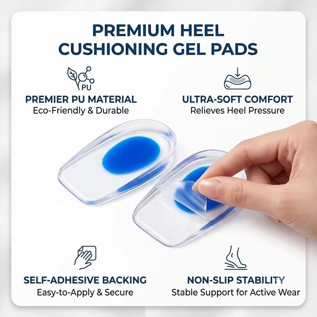 Favorite(46) 1pair Soft Silicone Gel Insoles for heel spurs pain Foot cushion Foot Massager Care Shoe Care