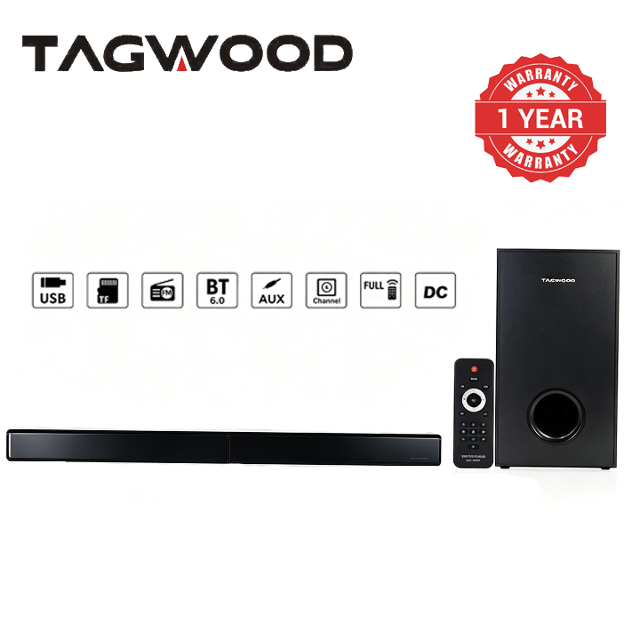 Tagwood 12000W 2.1CH Multimedia Bluetooth Woofer Speaker System  Subwoofer Soundbar BT 6.0 /USB/SD/FM AC/DC System Soundbar with Remote Control  S3 Speaker bass