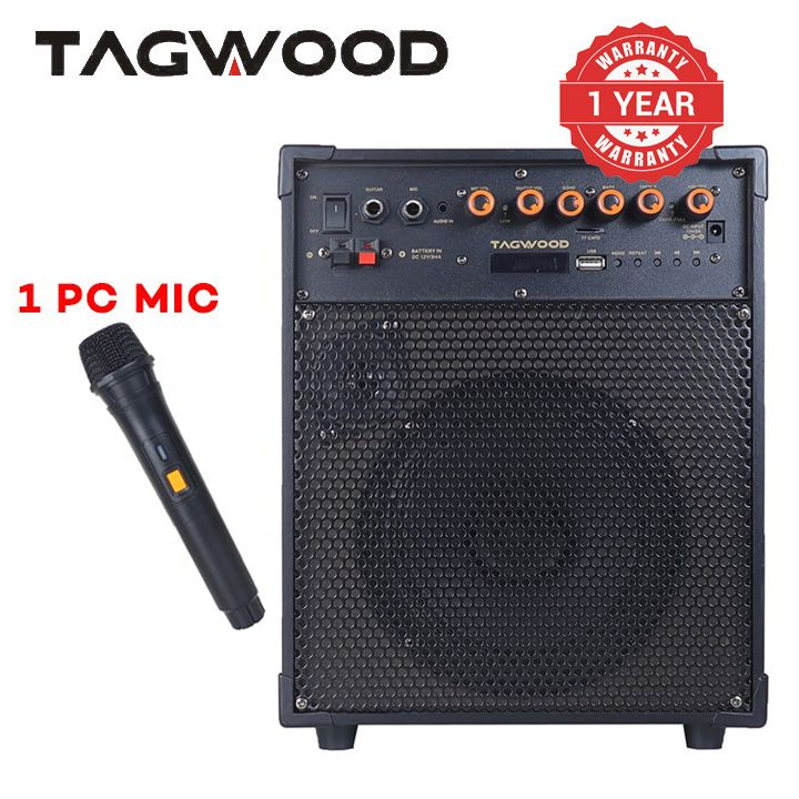 Tagwood LTS-6A Trolley Speaker Porteable Portable Speaker Subwoofer Outdoor Speaker ,Bluetooth,Free Wireless Microphone a Built in Battery Woofer Woofer with microphones