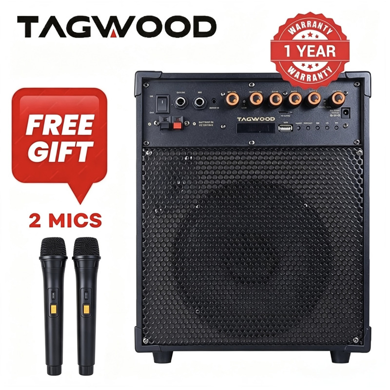 Tagwood LTS-6A Trolley Speaker Porteable Portable Speaker Subwoofer Outdoor Speaker ,Bluetooth,Free Wireless Microphone a Built in Battery Woofer Woofer with microphones