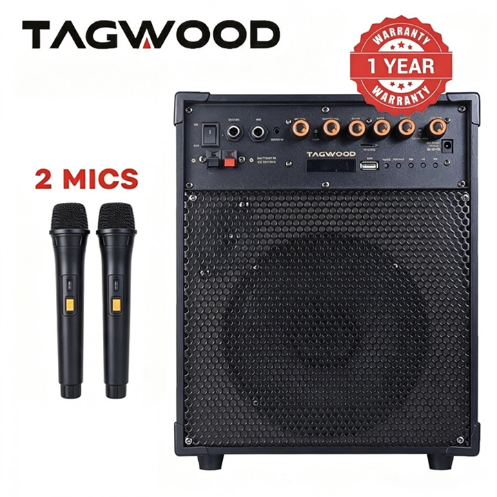 Tagwood LTS-6A Trolley Speaker Porteable Portable Speaker Subwoofer Outdoor Speaker ,Bluetooth,Free Wireless Microphone a Built in Battery Woofer Woofer with microphones