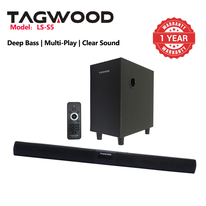Tagwood 12000W 2.1CH Multimedia Bluetooth Woofer Speaker System  Subwoofer Soundbar BT 6.0 /USB/SD/FM AC/DC System Soundbar with Remote Control  S5 Speaker bass