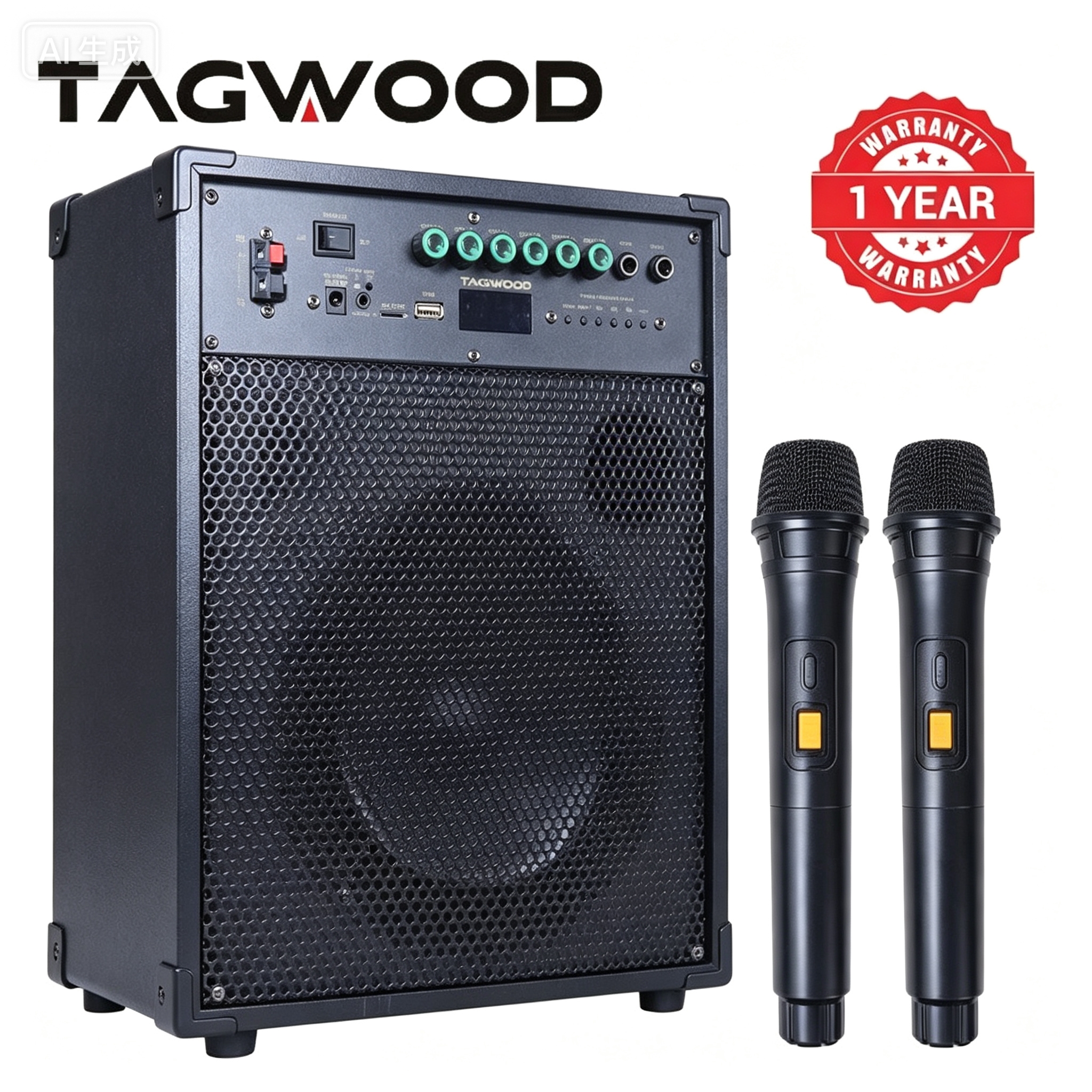 Tagwood LTS-8A Trolley Speaker Porteable Portable Speaker Subwoofer Outdoor Speaker ,Bluetooth,Free Wireless Microphone a Built in Battery Woofer Woofer