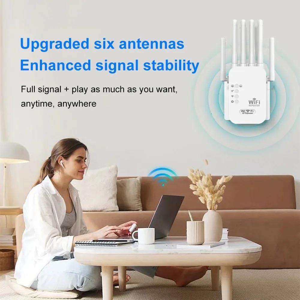 300Mbps Booster 6 Gain antenna 2.4G Wireless WiFi Repeater WIFI Extender Signal Dual-band Network 802.11ac WiFi Amplifier Router