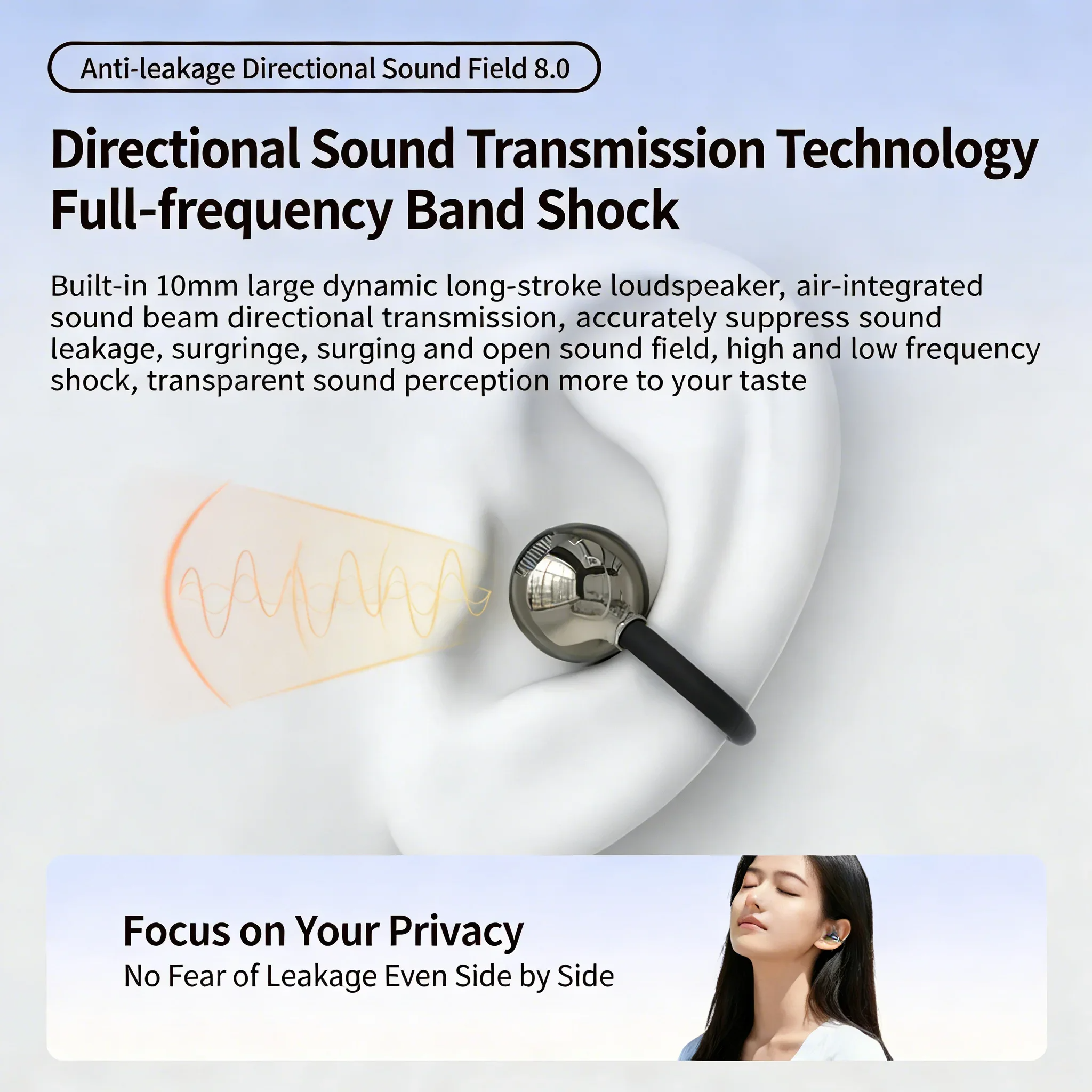 2 in 1 Sharing Wireless Earbuds In-ear & Ear-clip Bluetooth HIFI Stereo For Couple Dual Use