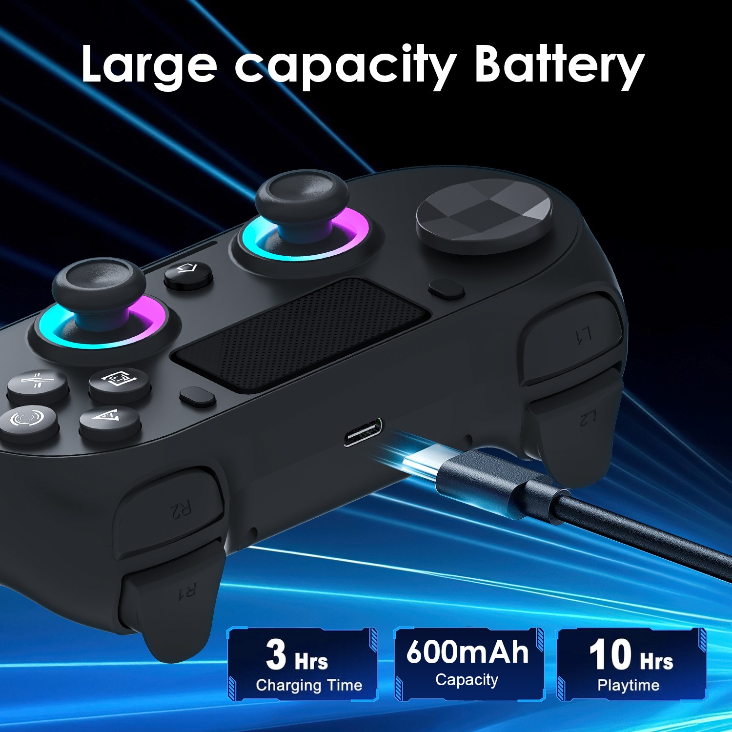 PS4 Wireless Bluetooth Gamepad LED Light Game Controller WithTouch Function  For Phone/PS3/PS4/smart TV