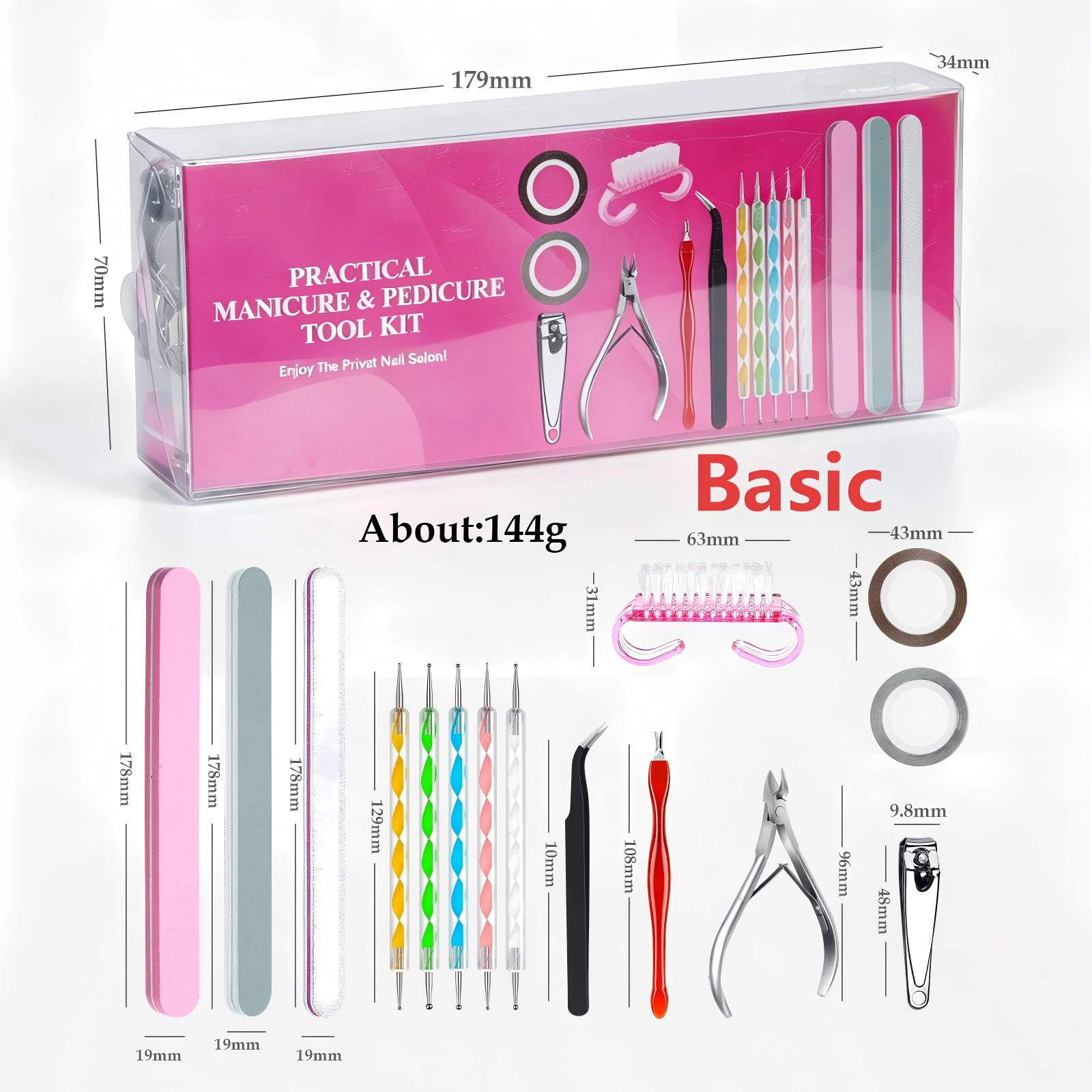 4 types Manicure Set Art Sand Files Buffer Sponge Block Brush Nail Scissors Kit Multi-Function Nail Care Polish Tools