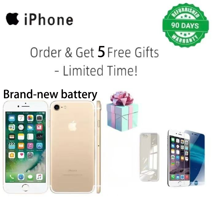 Refurbished Apple iPhone 7 128GB/32GB+2GB Brand-new battery with/without Fingerprint 12MP+7MP iphone 7 4.7inch Unlock smartphone iphone7 100%Original