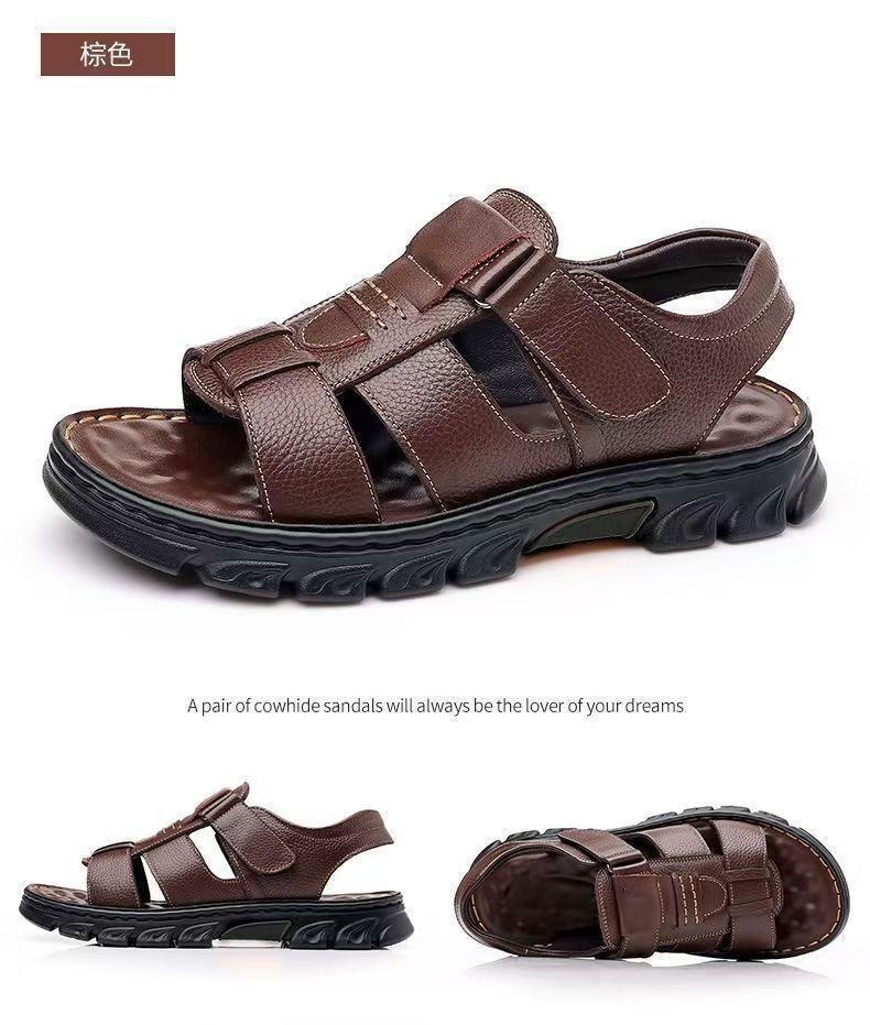 Men's Sandals Wear Resistant Anti Slip Waterproof Beach Shoes for Going Out Driving To Work Large Cool Slippers for Men