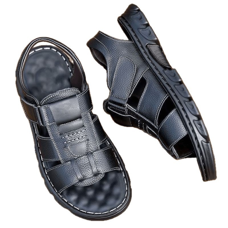 Men's Sandals Wear Resistant Anti Slip Waterproof Beach Shoes for Going Out Driving To Work Large Cool Slippers for Men