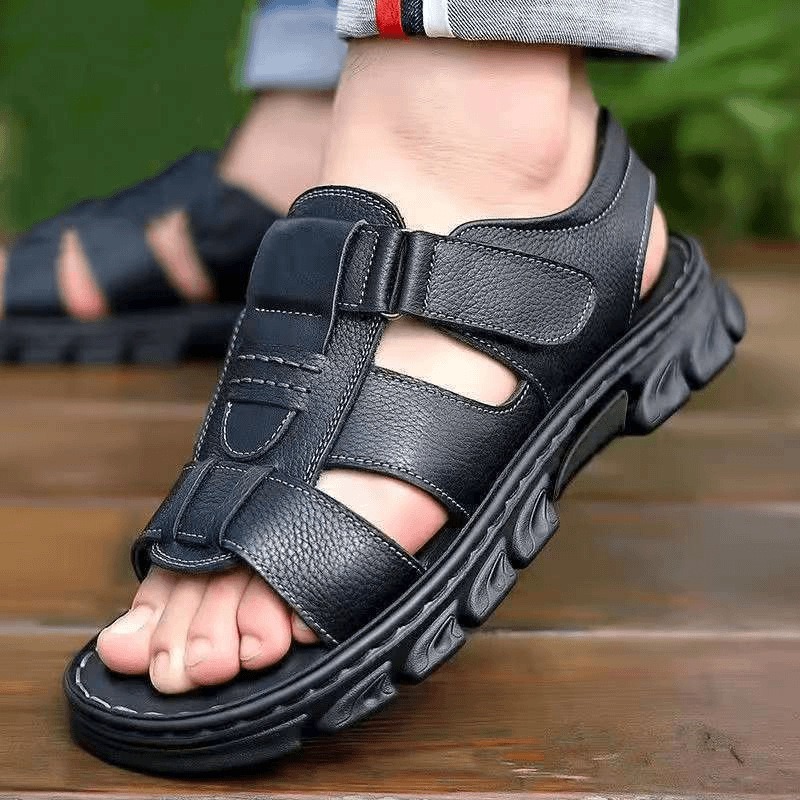 Men's Sandals Wear Resistant Anti Slip Waterproof Beach Shoes for Going Out Driving To Work Large Cool Slippers for Men