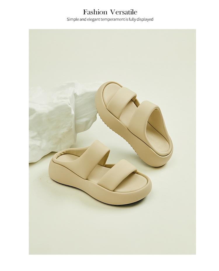 EVA Slippers Have A High-end Feel for Women's Summer Outdoor Wear Thick Soled Height Increasing Women's Slippers Are Non Slip and Odorless Sponge Cake Shoes