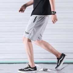 SXCHEN New Men's Shorts Men's Elastic-Waist Drawstring Knee-Length Shorts with Side Pockets | 1 Pair or 2-Pair Set | Black / Grey | XL-4XL