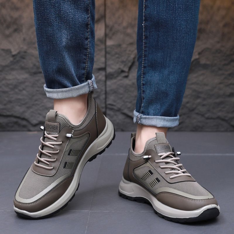 SXCHEN Shoes Men's Shoes Sneakers New Comfortable And Breathable Casual Sports Shoes Soft-Soled Non-Slip Hiking Shoes Flexible Anti-Slip Sole Pu Boy Shoe Easy Pull Tab Coffee color 41 42 43 44