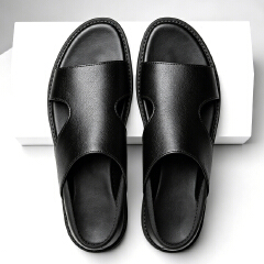 SXCHEN Men Shoes Casual Sandals Summer Minimalist Cut-Out Detail, Durable Stitching, Suitable For Urban Outings & Relaxed Summer Outfits, All Sizes Available Men's Shoes Sports Sandals Black