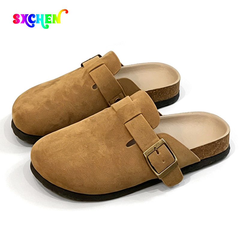 SXCHEN Women's Comfortable Wooden Clogs – Tan With Soft Padded Insole, Non-Slip Traction Sole, Ideal For Lounging, Shopping & All-Day Wear, All Sizes Available