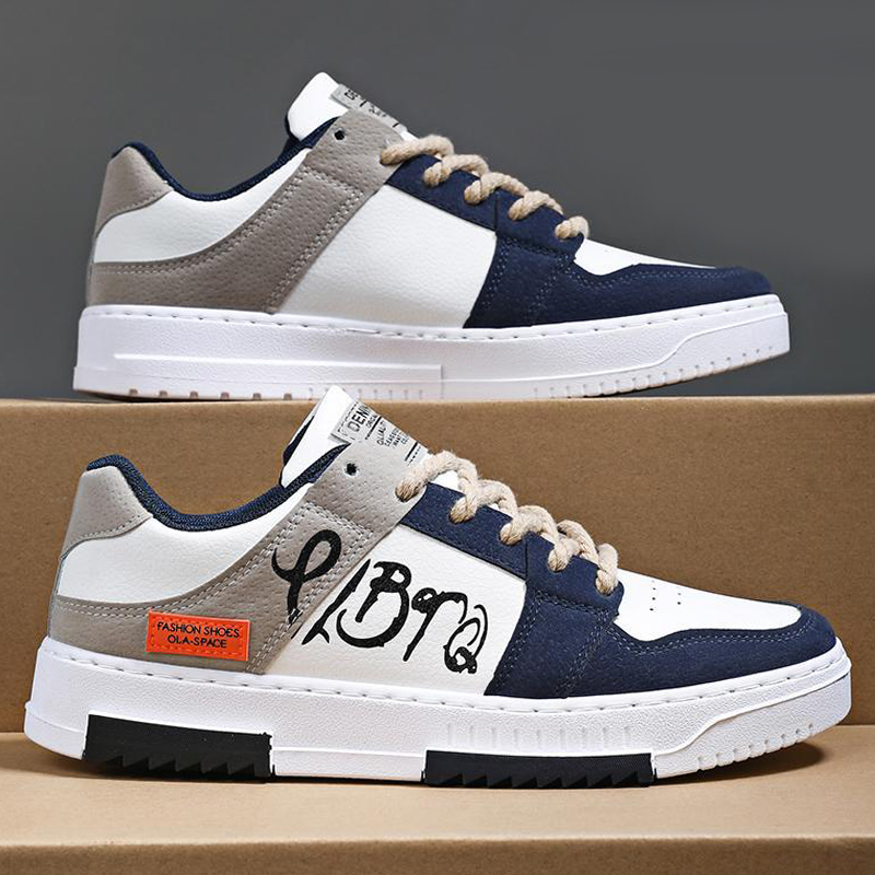 SXCHEN Men's Fashion Sneaker Shoes – Shoes Men Shoes Men Sneakers Men Casual Shoes Perforated Breathable Upper PU Artificial Leather Anti-slip Bold Chunky Sole Fashion & Leisure Wear Boy