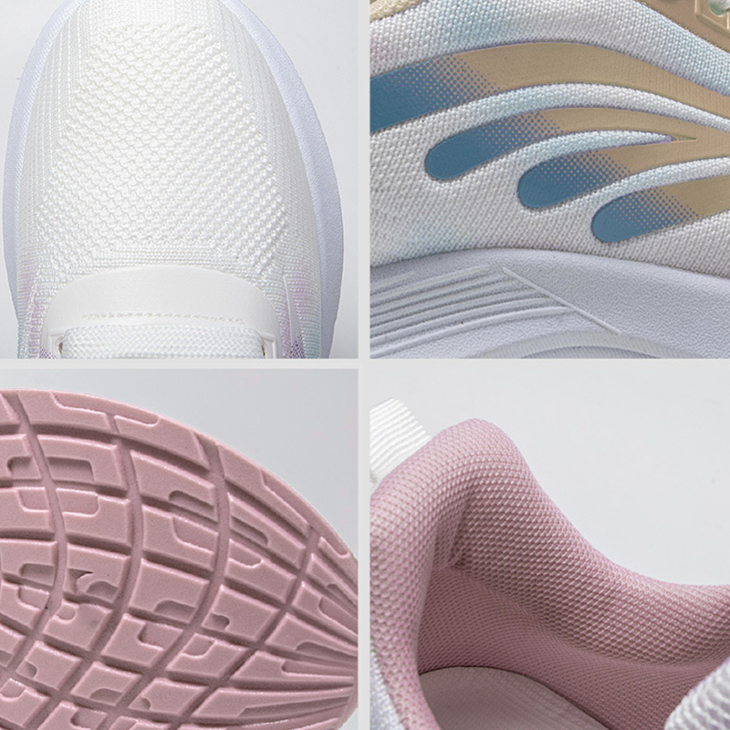 SXCHEN Women's Lightweight Running Shoes – White With Pink & Blue Gradient Accents, Breathable Mesh Upper, Cushioned Midsole, Perfect For Jogging & Daily Casual Wear, All Sizes Available